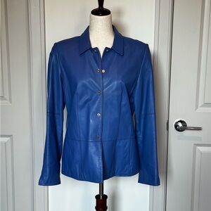 Worth - Women's Vibrant Blue Leather Jacket